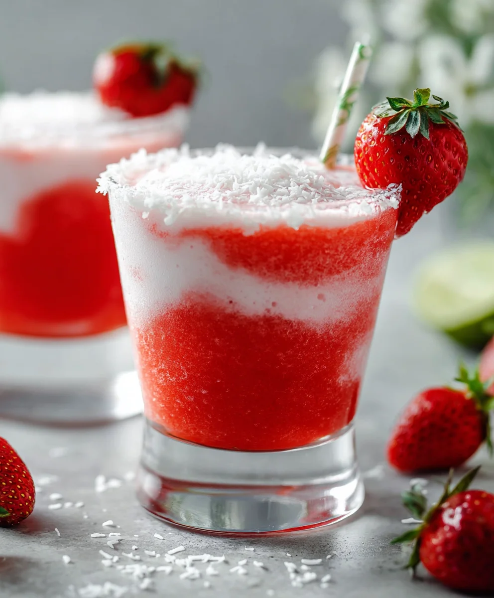 Strawberry Coconut Daiquiri- Refreshing Mocktail Delight
