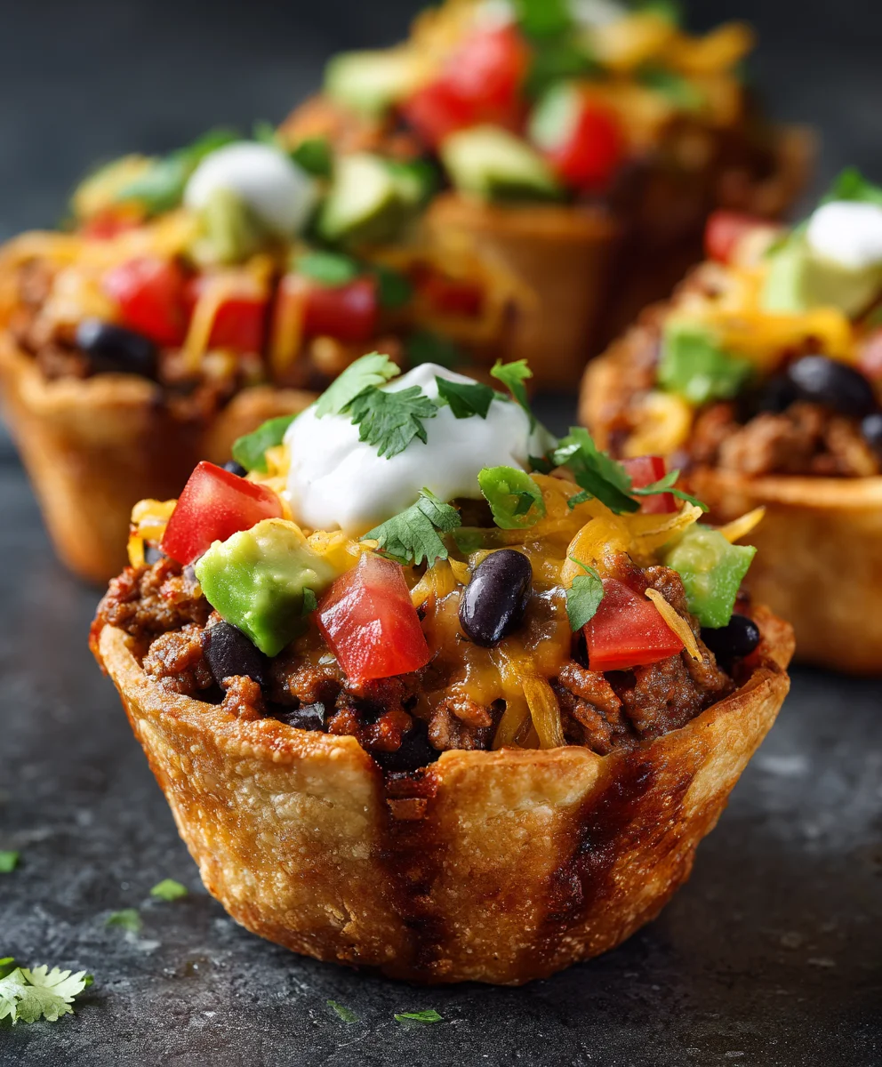 Easy Beef Taco Cups-Quick & Delicious Weeknight Meal