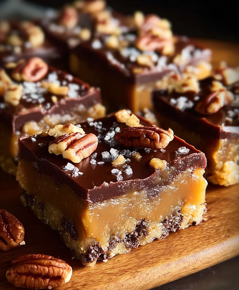 Easy Turtle Bars-Decadent Chewy Chocolate Caramel