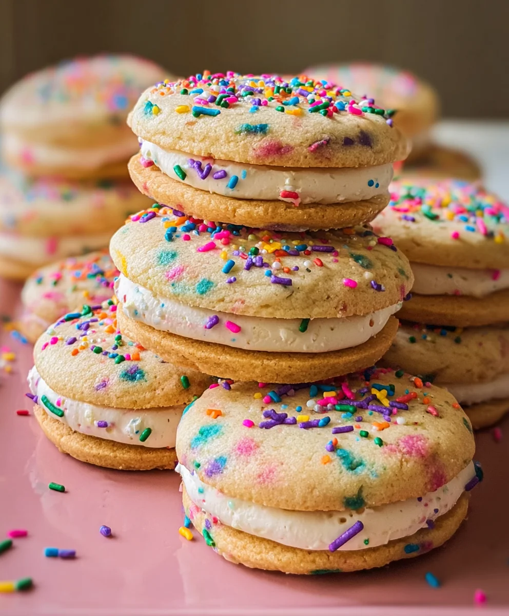 Funfetti Sandwich Cookies-Easy & Delicious Treat