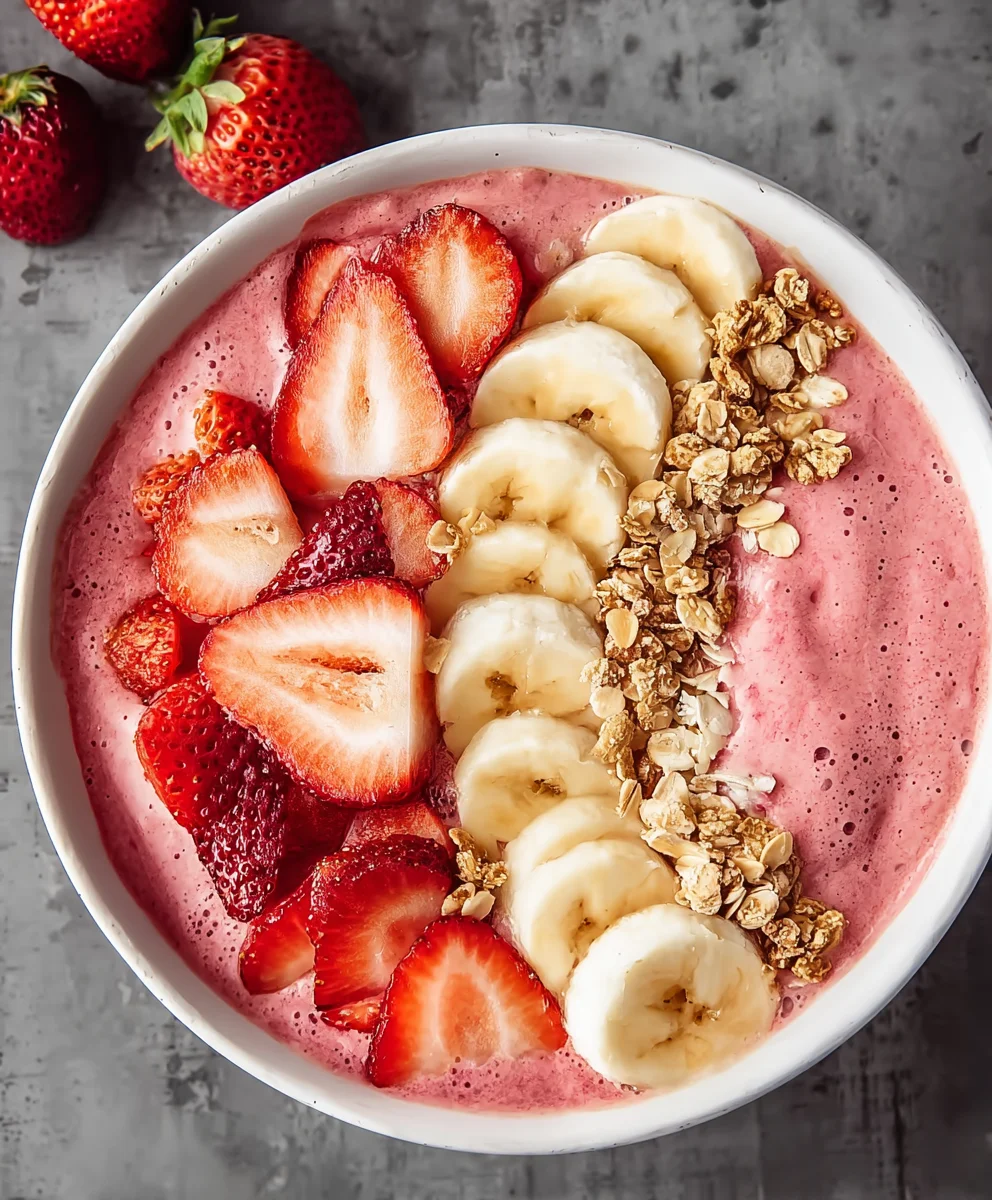 Strawberry Banana Smoothie Bowl-Healthy & Delicious