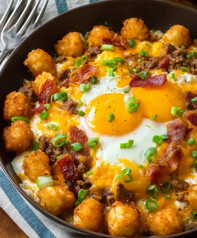 Beef Beef Bacon Egg And Cheese Breakfast Totchos