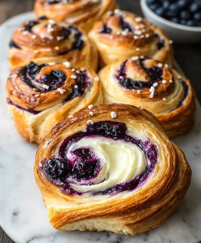 Swirled Blueberry Cream Cheese Danish