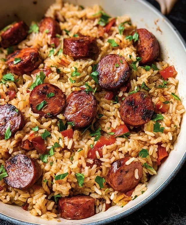 One Pot Smoked Sausage And Rice