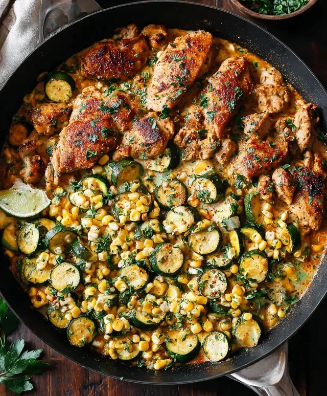 Garlic Butter Chicken with Zucchini and Corn - One-Pan, 30-Minute Meal
