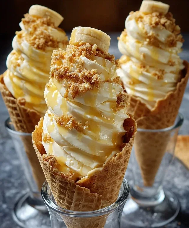 Banana Pudding Cheesecake Cones