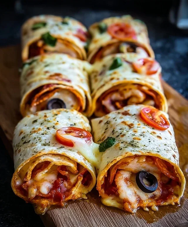 Easy Baked pizza Wraps