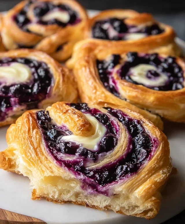 Swirled Blueberry Cream Cheese Danish