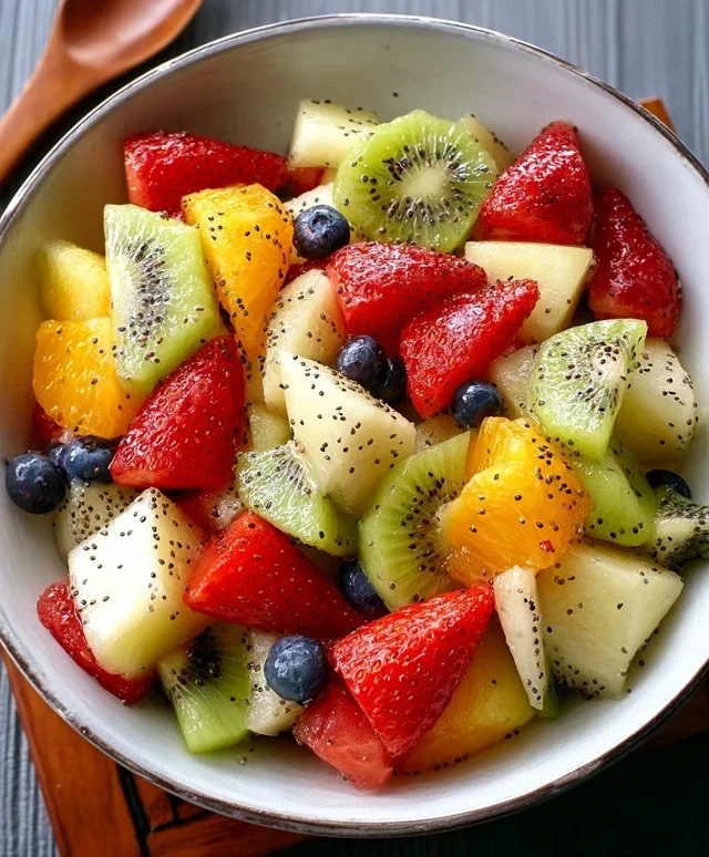 Fruit Salad with Honey-Lime Poppy Seed Dressing
