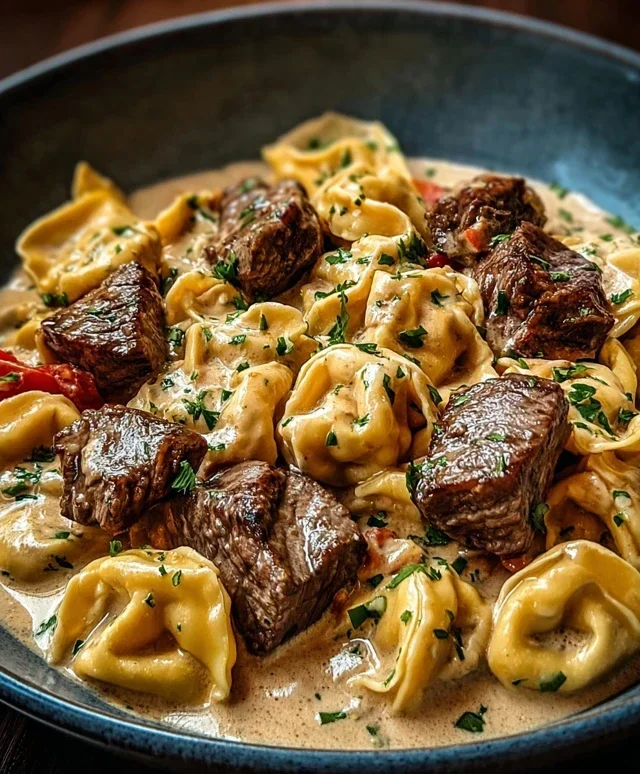 Cracked Garlic Steak Tortellini in Creamhouse Sauce Bliss