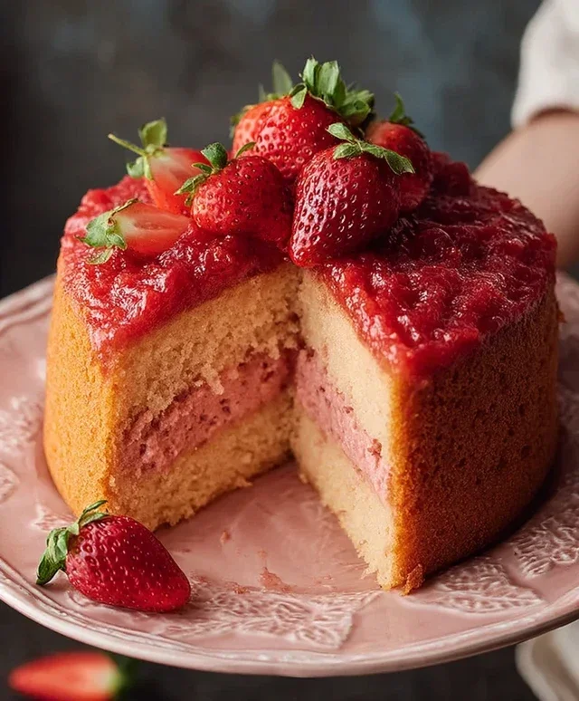 Small-batch Vegan Strawberry Cake