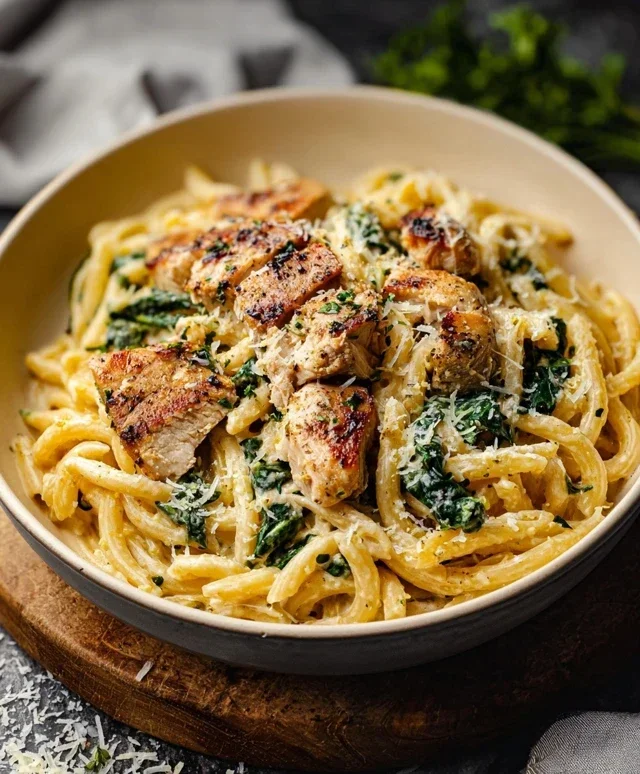 Healthy Garlic Parmesan Chicken Pasta