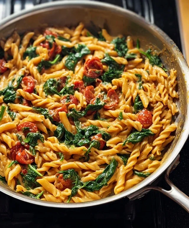 One-Pot Spinach Tomato Pasta