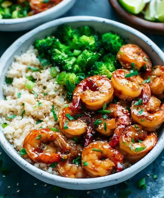 Honey Garlic Shrimp Bowls