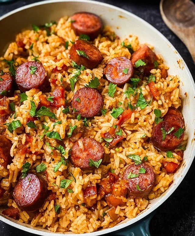 One Pot Smoked Sausage And Rice