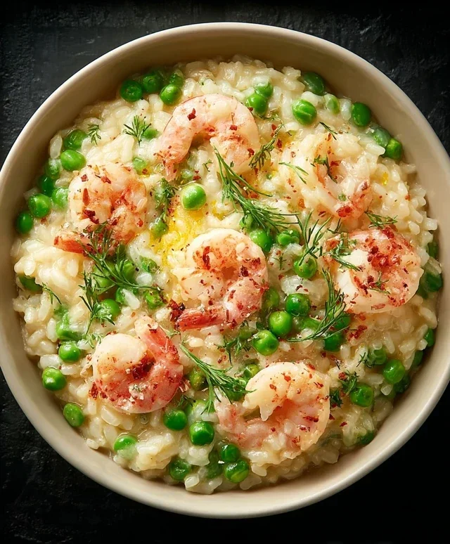 Shrimp Risotto with Peas