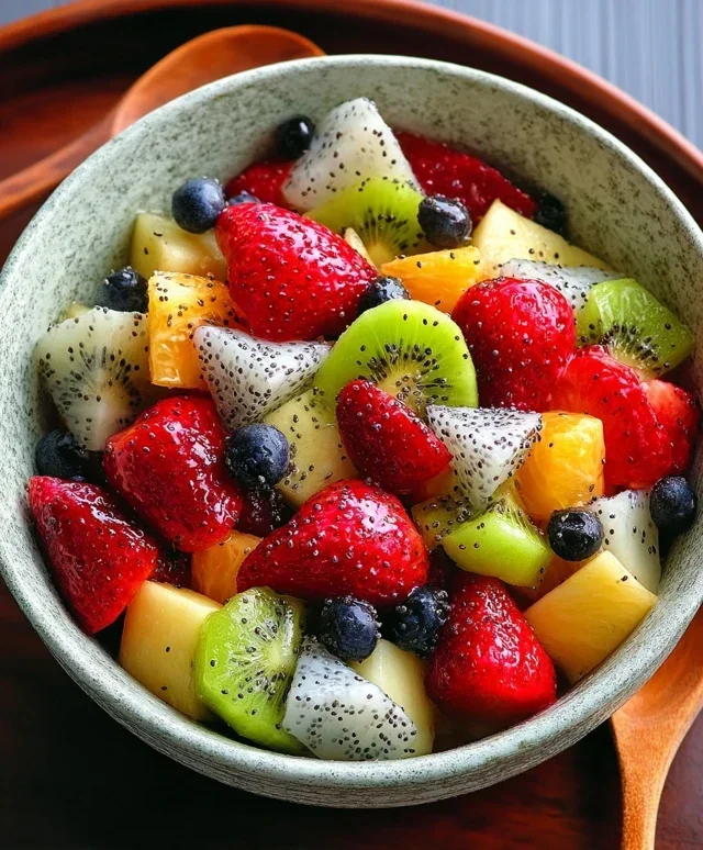 Fruit Salad with Honey-Lime Poppy Seed Dressing