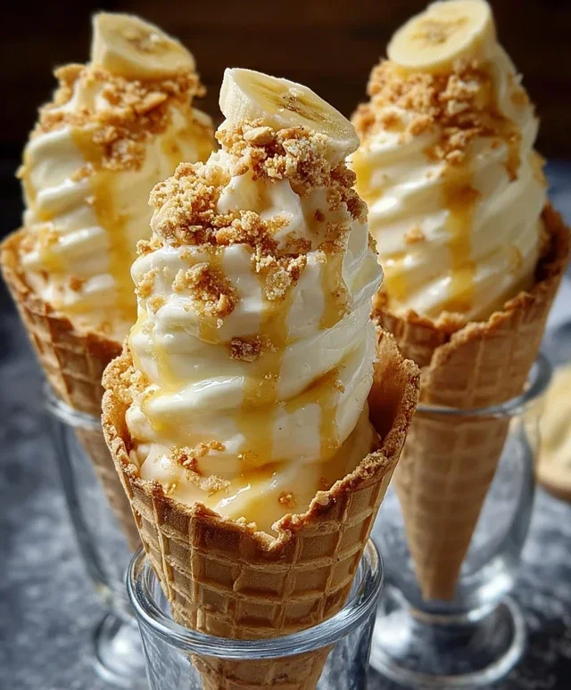 Banana Pudding Cheesecake Cones