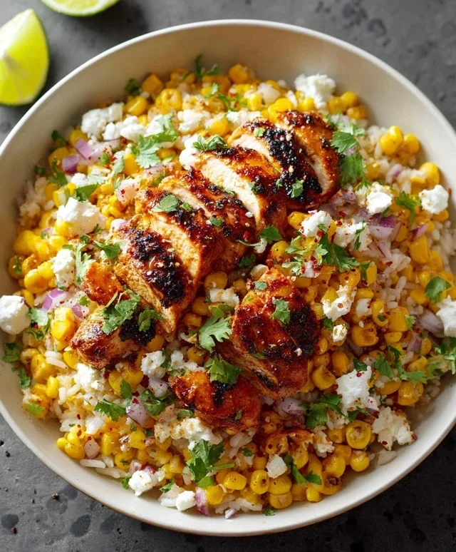 Street Corn Chicken Rice Bowl