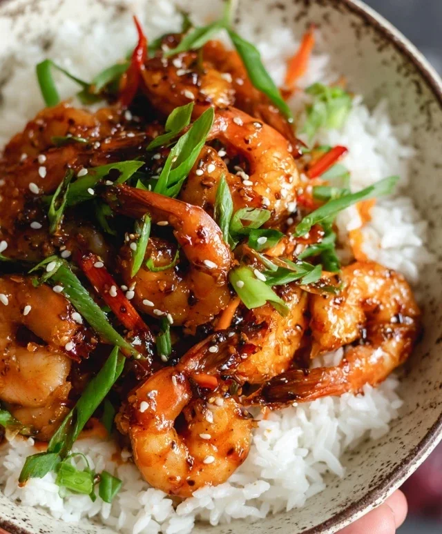 Honey Garlic Shrimp Bowls