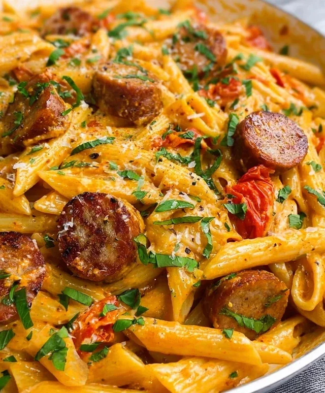One Pot Creamy Cajun Sausage Pasta (30-Minutes)