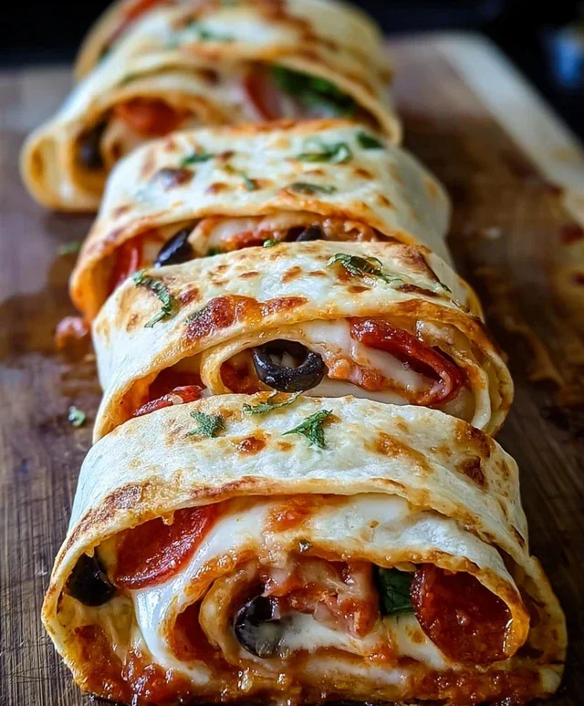 Easy Baked pizza Wraps