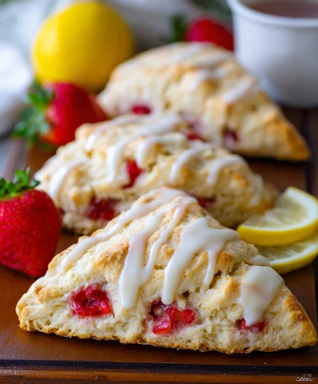 Strawberry Lemon Cream Scones