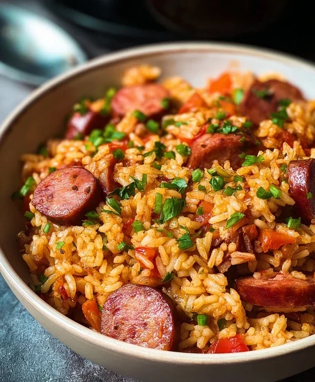 One Pot Smoked Sausage And Rice