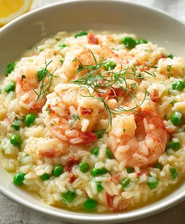 Shrimp Risotto with Peas