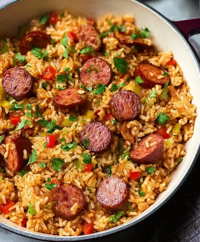 One Pot Smoked Sausage And Rice