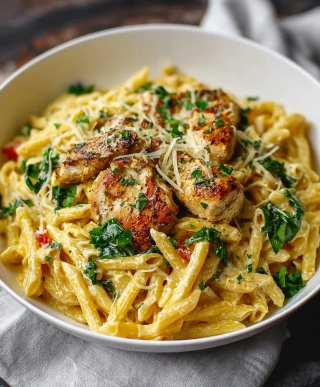 Healthy Garlic Parmesan Chicken Pasta