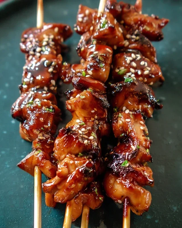Sticky Bourbon Extract Extract Chicken Skewers