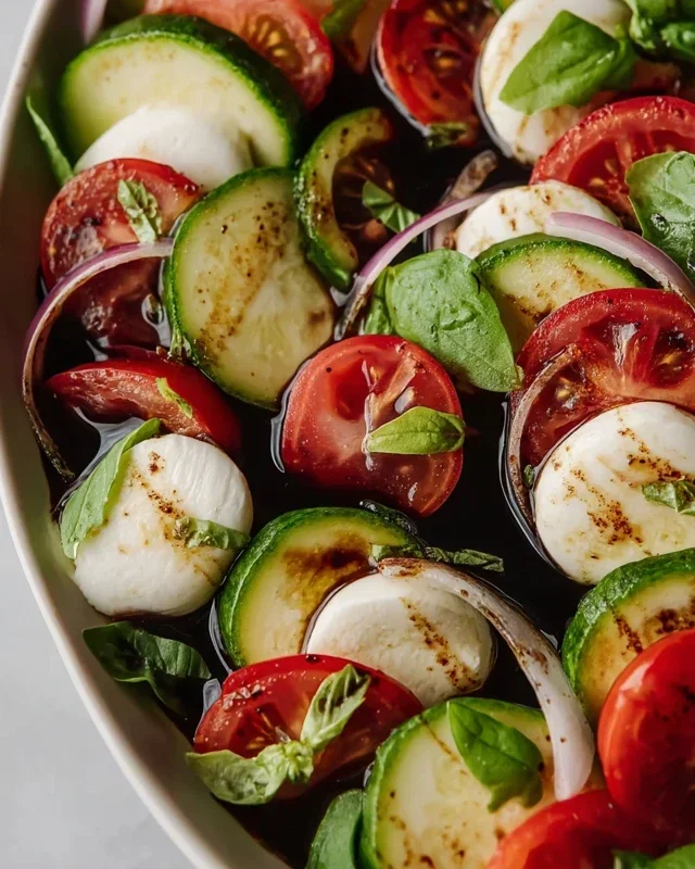 Fresh Cucumber Caprese Salad