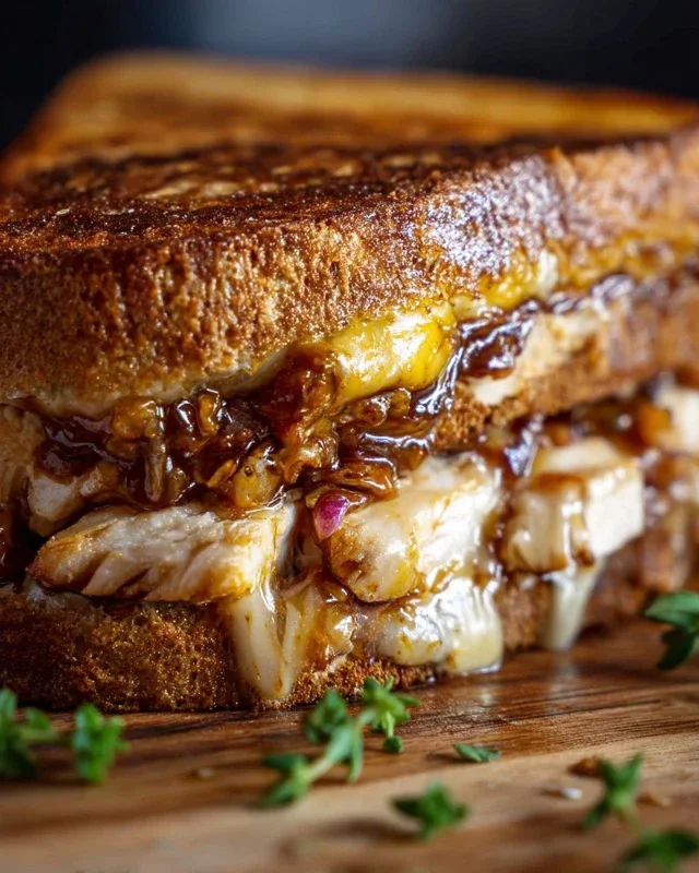 BBQ Chicken Grilled Cheese Sandwich