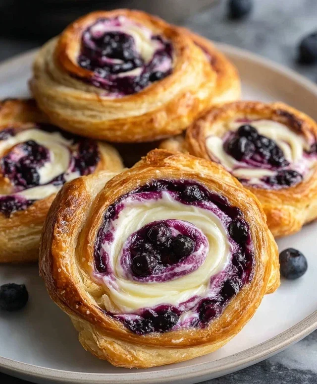 Swirled Blueberry Cream Cheese Danish