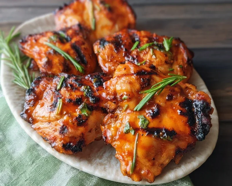 Grilled Honey Buffalo Chicken Thighs
