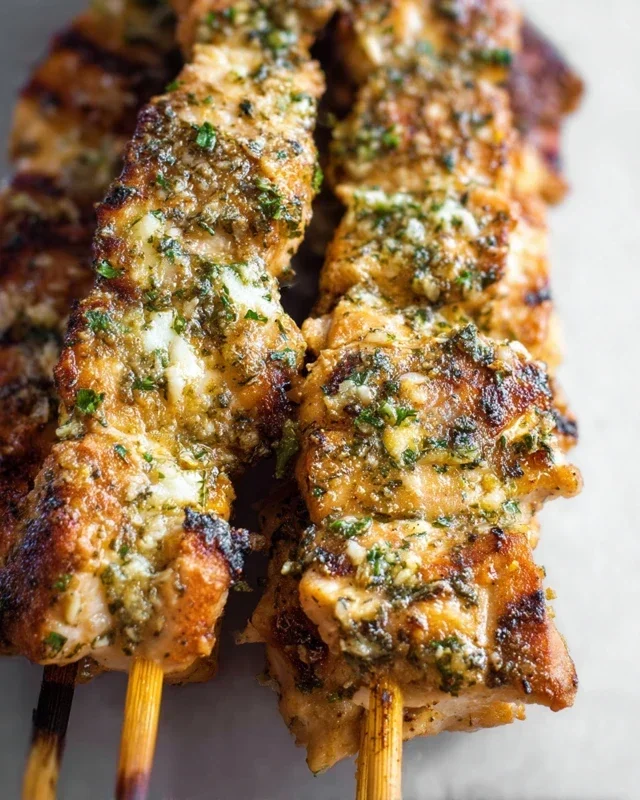 Ranch Garlic Parmesan Chicken Skewers