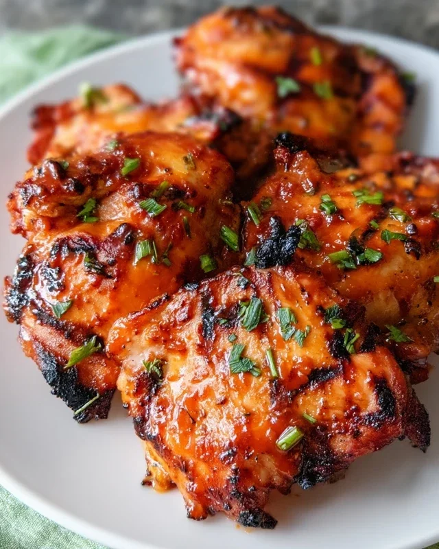 Grilled Honey Buffalo Chicken Thighs