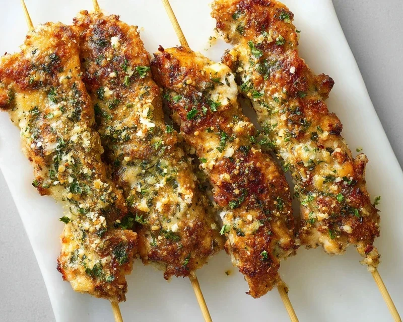 Ranch Garlic Parmesan Chicken Skewers