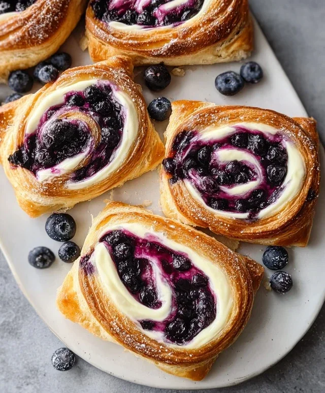 Swirled Blueberry Cream Cheese Danish