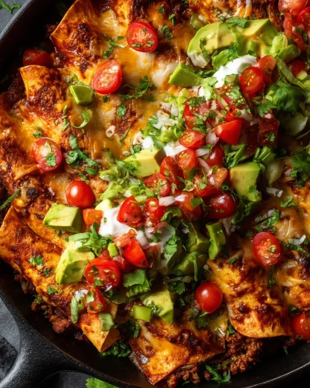 Beef Skillet Enchiladas