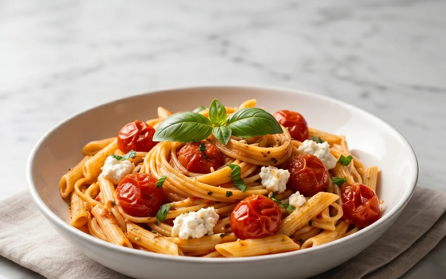 Roasted Tomato and Garlic Ricotta Pasta