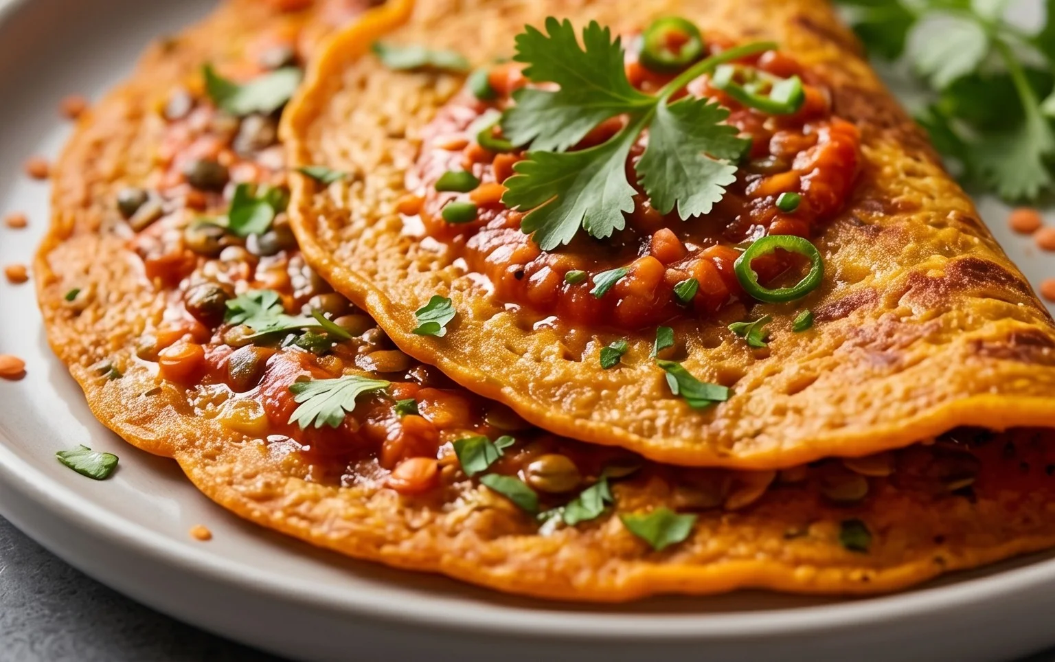Masoor Dal Chilla | Savory Red Lentil Pancakes