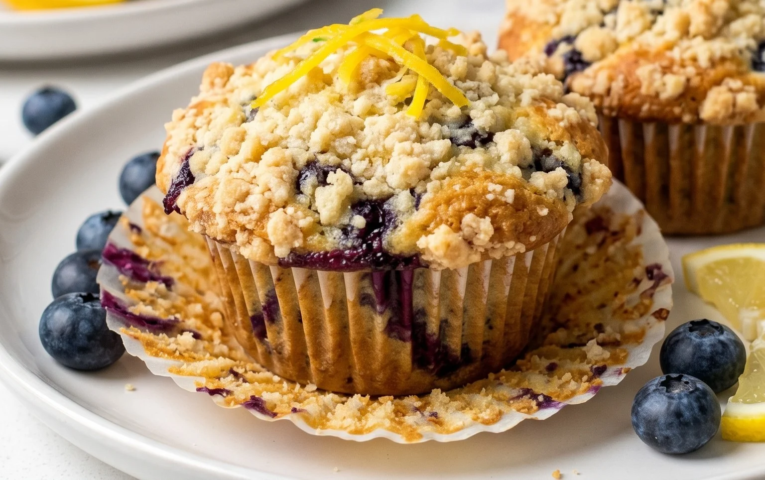 Lemon Blueberry Streusel Muffins