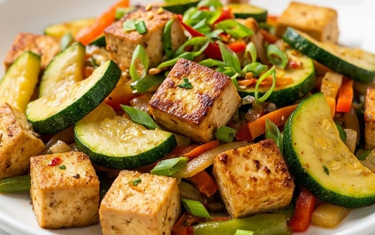 Zucchini Stir Fry With Tofu (Vegan)