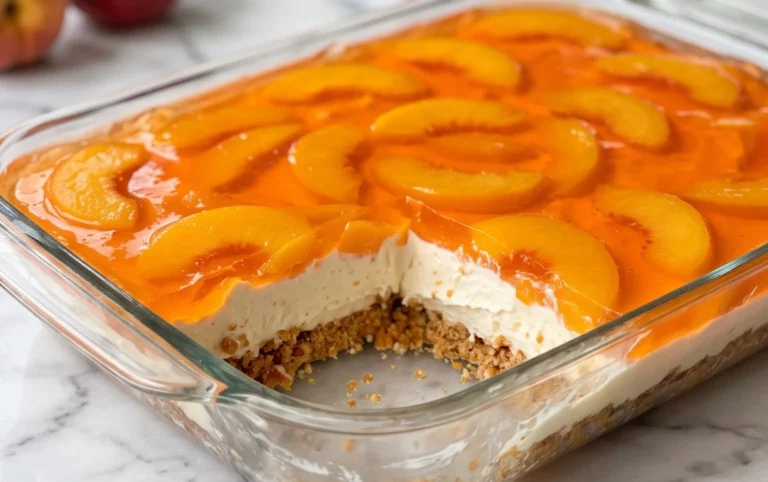 Peach Pretzel Salad Dessert