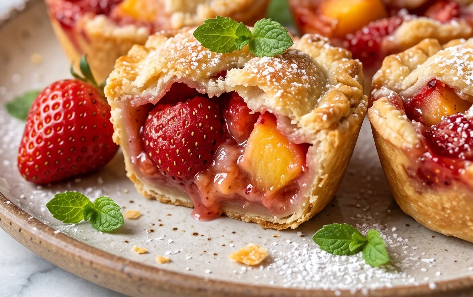 Strawberry Peach Pie Bites