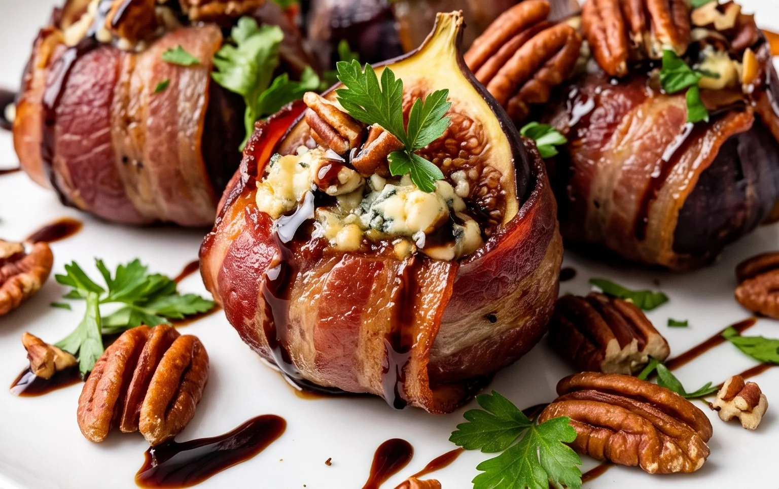 Beef Bacon Wrapped Stuffed Figs