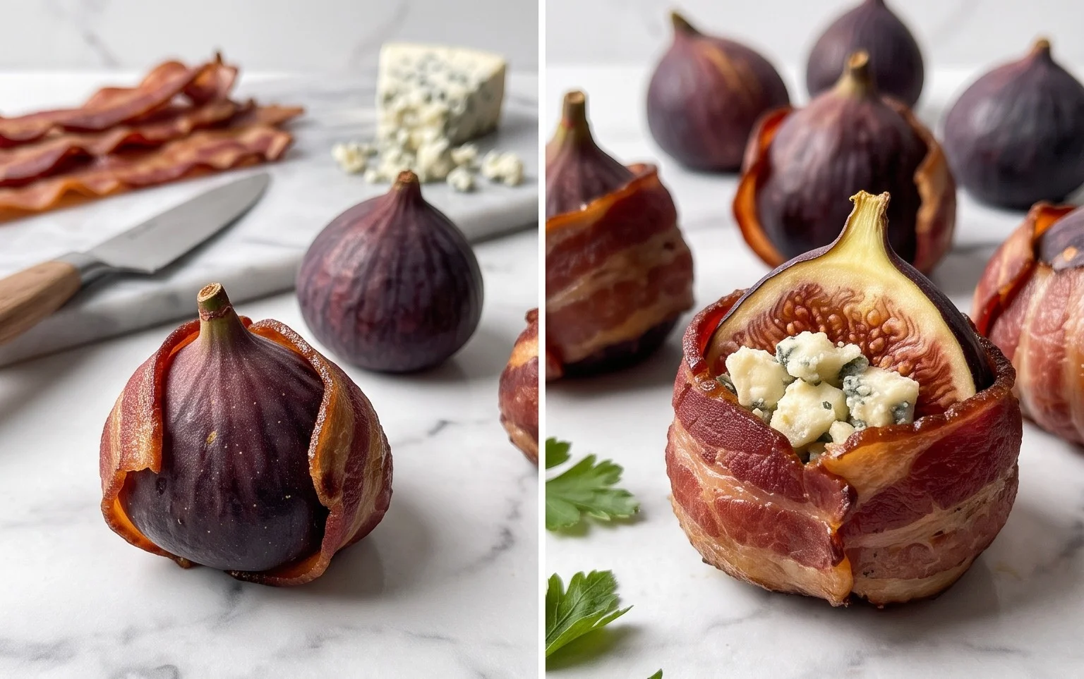 Beef Bacon Wrapped Stuffed Figs