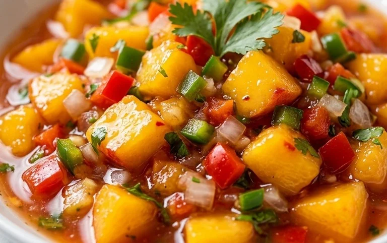 Sweet & Spicy Peach Salsa Canning Recipe
